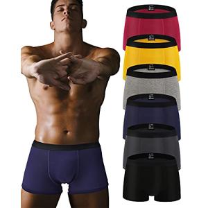 [PLIN] ボクサーパンツ メンズ 下着 6枚セット 吸汗速乾 大きいサイズ 前閉じ ローライズ 男性 快適 蒸れない ロング (6色， L)の商品画像