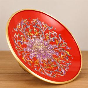 供物皿 仏具 供物台 7インチ 蓮華 銅製 七...の詳細画像1