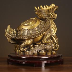 龍亀 置物 風水 八卦 真鍮製 財運 招財 厄...の詳細画像1