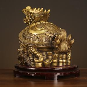 龍亀 置物 風水 八卦 真鍮製 財運 招財 厄...の詳細画像2