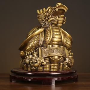 龍亀 置物 風水 八卦 真鍮製 財運 招財 厄...の詳細画像3