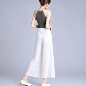 ワイドパンツ レディース 夏 シフォン ガウチ...の詳細画像5
