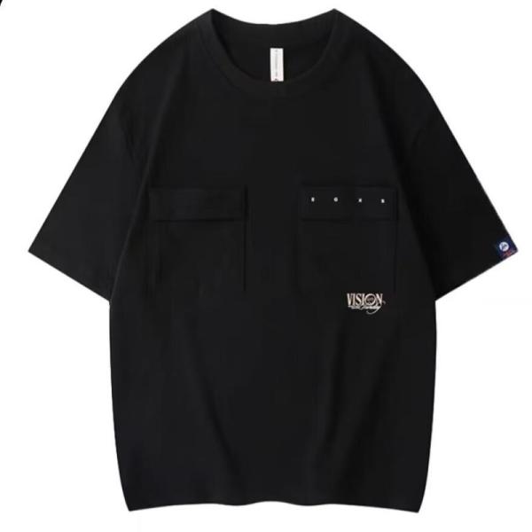 Tシャツ メンズ 半袖 ポケット クルーネック ゆったり オーバーサイズ ストリート系 カジュアル ...