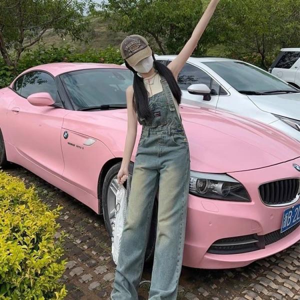 サロペット デニム レディース オーバーオール ゆったり ワイドパンツ オールインワン ワークパンツ...