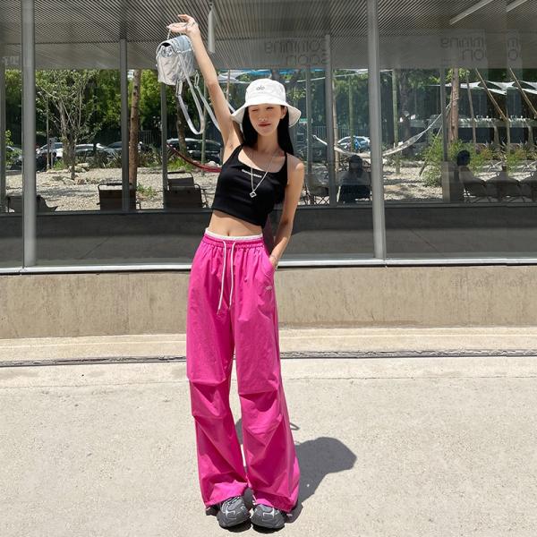 カーゴパンツ レディース ワイドパンツ ワークパンツ 速乾 裾絞り ゆるっと 美脚 体型カバー ダン...