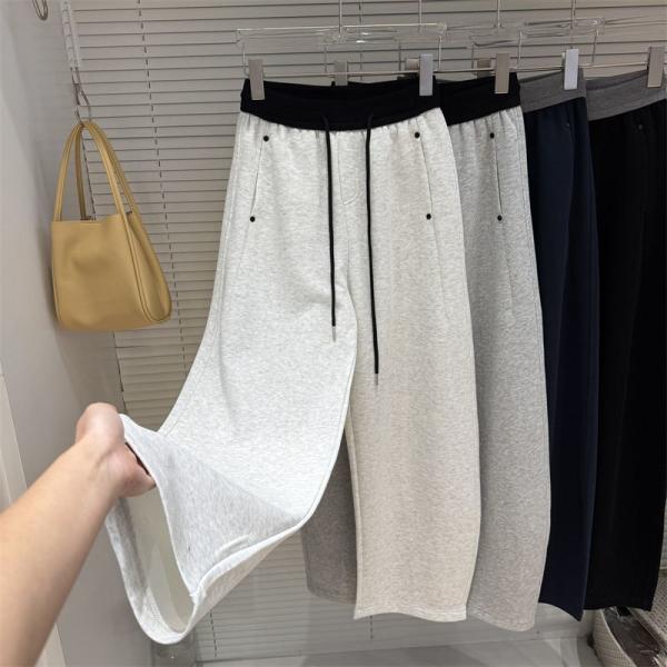 ワイドパンツ レディース スウェットパンツ ハイウエスト 脚長効果 ストレートパンツ ルームウェア ...