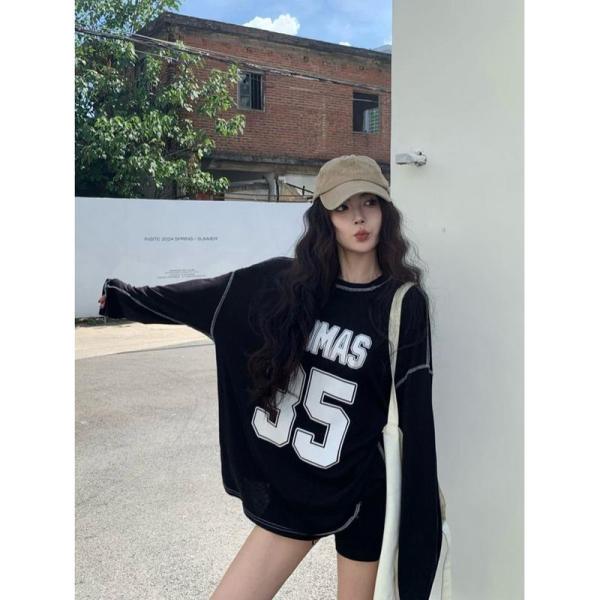 ロンT レディース 長袖 Tシャツ オーバーサイズ ストリート系 トップス アメカジ ロゴ プリント...