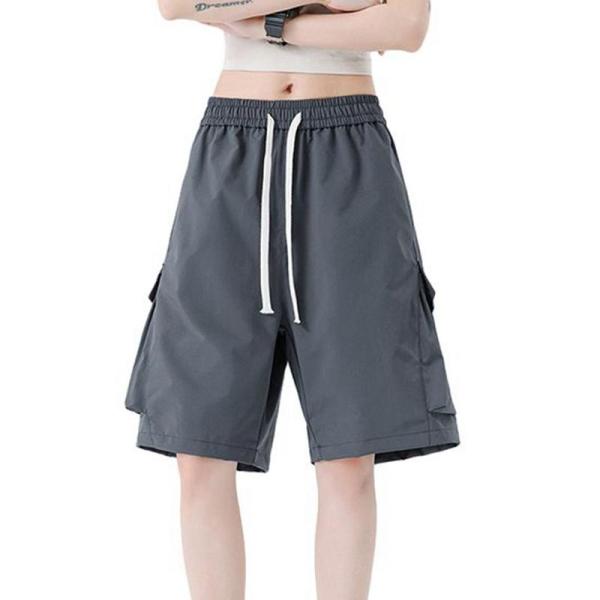 ハーフ丈 ショートパンツ カーゴパンツ メンズ 五分丈 アウトドアウェア ウエストゴムひも 夏 短パ...