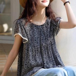 ブラウス チュニック レディース 半袖 夏 お...の詳細画像1