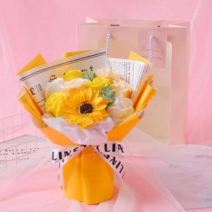 ソープフラワー花束 造花 シャボンフラワー フラワーブーケ 9輪 母の日 ギフト 置物 お世話不要 LED ライト DIY 装飾 結婚式