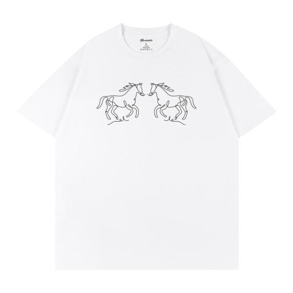 Tシャツ メンズ 半袖 夏 馬柄 プリント ヒップホップ 通気性 吸湿速乾 涼しい 接触冷感 大きい...