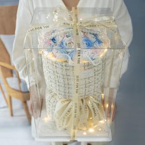 ソープフラワー花束 造花 石鹸の花 19輪 花束ブーケ 母の日 ギフト LEDライト アートフラワー 長持ち 香り お世話不要 部屋飾り