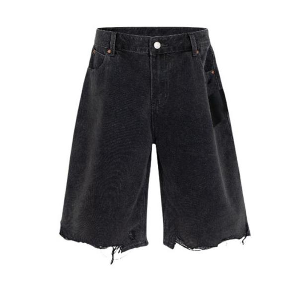 ワイドパンツ メンズ レディース デニムパンツ 七分丈 半ズボン ビッグシルエット オシャレ 薄手 ...