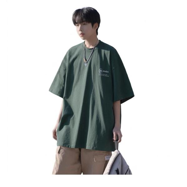 Tシャツ メンズ 半袖 ビッグシルエット オーバーサイズ 5分袖 クルーネック ゆったり カジュアル...