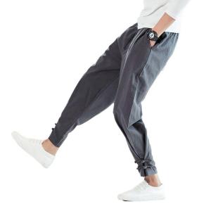 裾絞りパンツ リネン S-5XL サルエルパンツ メンズ ロング 春夏 通気 薄手 ゆったり 涼しい ひんやり バギー ワイド カジュアル