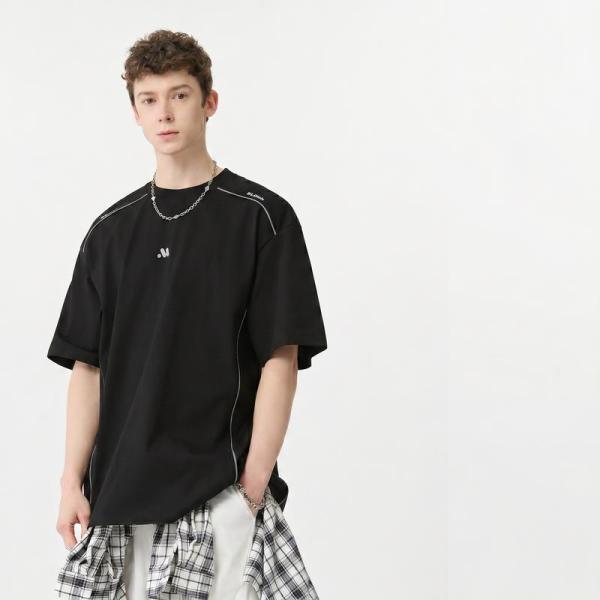 Tシャツ 半袖 メンズ ビッグシルエット カットソー ストリート クルーネック 男女兼用 トップス ...