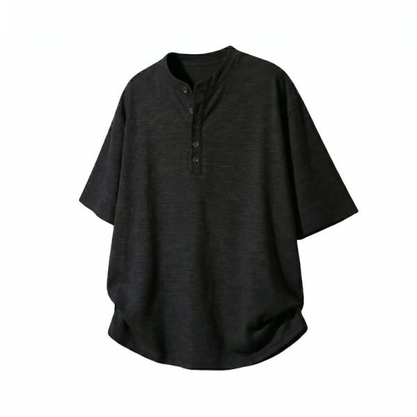 ヘンリーネック Tシャツ メンズ 夏 透け防止 スラブ調 ワッフル風 おしゃれ 快適 ストリート系 ...