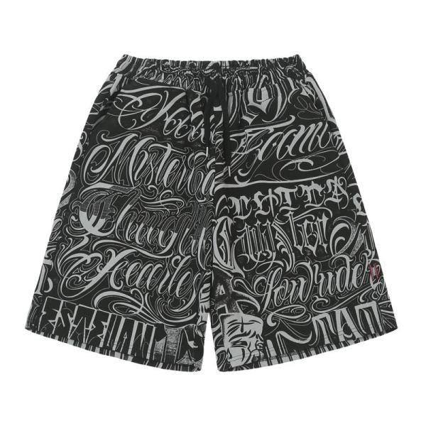総柄 ワイドショーツ 綿 メンズ ショットパンツ ヒップホップ ストリートファション hiphop ...