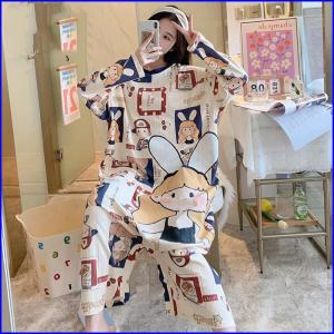 可愛い つなぎパジャマ ルームワンピース 2way 大きいサイズ マタニティウェア カバーオール レディース 長袖 綿 ふんわり 通気