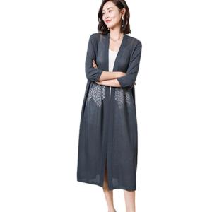 ロングカーディガン サマーニット 日焼け UVカット 夏 レディース リネン 無地 ショールカラー 薄手 シースルー カットソー 着やせ