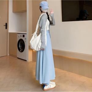 ワイドパンツ レディース 裏地付き ガウチョパ...の詳細画像1