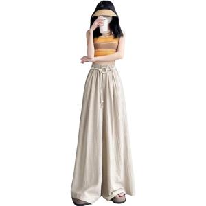ワイドパンツ レディース ガウチョパンツ 夏 涼しい 接触冷感 スカーチョ 体型カバー 着痩せ ロング 落ち感 とろみ素材 ハイウエスト