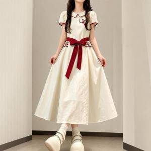ワンピース レディース 体型カバー 着痩せ 半...の詳細画像4