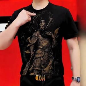 Tシャツ メンズ 半袖 丸首 三国志 関羽 武...の詳細画像1