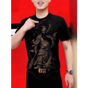 Tシャツ メンズ 半袖 丸首 三国志 関羽 武...の詳細画像3