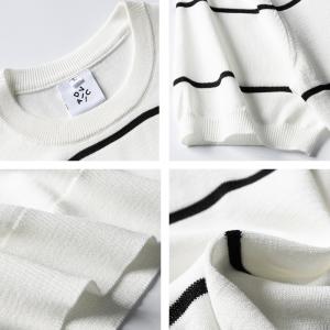 サマーニット ボーダー Tシャツ 半袖 メンズ...の詳細画像2