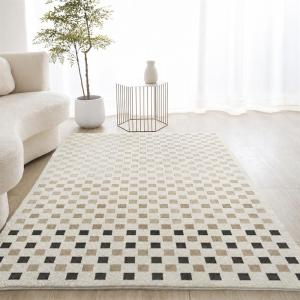 ラグ カーペット カシミアタッチ ダイヤ柄 北欧 モダン 滑り止め ラグマット 絨毯 長方形 床暖房対応 オールシーズン 掃除簡単 寝室