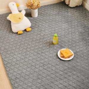 ラグ ラグマット 洗える キルト キルティング おしゃれ 厚手 滑り止め 防音 プレイマット ベビー 絨毯 フランネル 北欧 床暖房対応