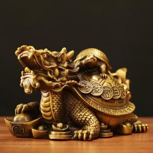 竜亀 置物 風水 親子 龍亀 財運 開運 招財...の詳細画像1