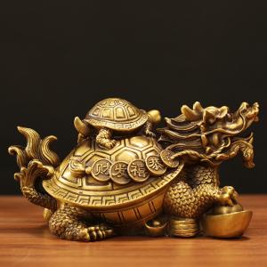 竜亀 置物 風水 親子 龍亀 財運 開運 招財...の詳細画像2