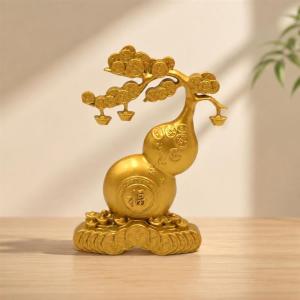 風水 置物 ひょうたん 招財樹 縁起物 開運 財運 商売繁盛 千客万来 瓢箪 古銭 オブジェ 玄関 リビング 会社 飾り 贈り物 開店祝い