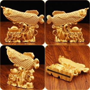 アロワナ 置物 風水 龍魚 招財 元宝 縁起物...の詳細画像4