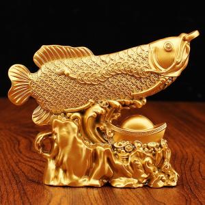 アロワナ 置物 風水 龍魚 招財 元宝 縁起物...の詳細画像5