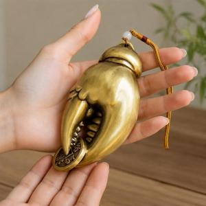 真鍮 置物 カニの爪 古銭 招財 進宝 縁起物...の詳細画像1