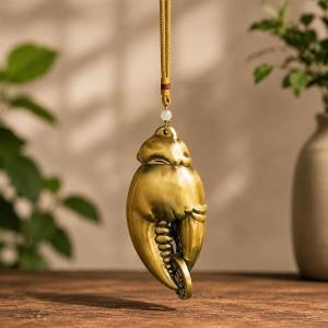 真鍮 置物 カニの爪 古銭 招財 進宝 縁起物...の詳細画像3