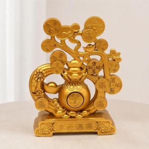 風水 置物 招財進宝 福袋 元宝 古銭 縁起物 財運アップ 商売繁盛 開運グッズ 厄除け インテリア オブジェ 樹脂製 玄関 リビング