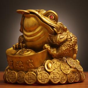 三脚蟾蜍 風水 置物 銭蛙 招財 開運 商売繁...の詳細画像1