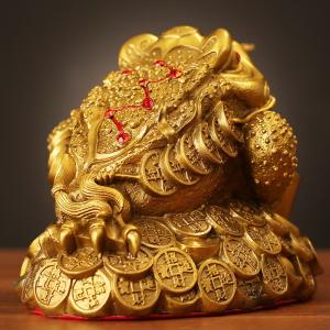 三脚蟾蜍 風水 置物 銭蛙 招財 開運 商売繁...の詳細画像3