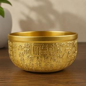 聚宝盆 風水 置物 招財進寶 招財碗 真鍮製 浮き彫り 財運アップ 商売繁盛 開運グッズ 縁起物 元宝 古銭 厄除け 八角形 丸型 玄関