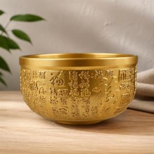 聚宝盆 風水 置物 招財進寶 招財碗 真鍮製 ...の詳細画像5