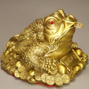 三脚蟾蜍 風水 置物 銭蛙 三足の蛙 真鍮製 ...の詳細画像1