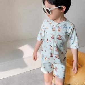 キッズ 水着 男の子 半袖 オールインワン フ...の詳細画像1