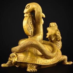 玄武 置物 風水 龍亀 蛇亀 四神獣 招財進宝...の詳細画像3