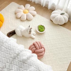 ル ラグ 洗える 綿 キルトマット 滑り止め オールシーズン 北欧風 リビングマット ベッドサイド プレイ ベビー 丸洗い 防音 敷物