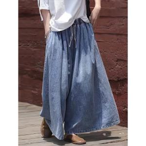 デニム ワイドパンツ レディース バルーンパン...の詳細画像1