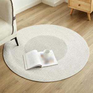 ラグ 円形 北欧風 丸型 おしゃれ コットン チェアマット 洗える ラグマット 綿 センター 敷物 リビング ベッドサイド 机下用